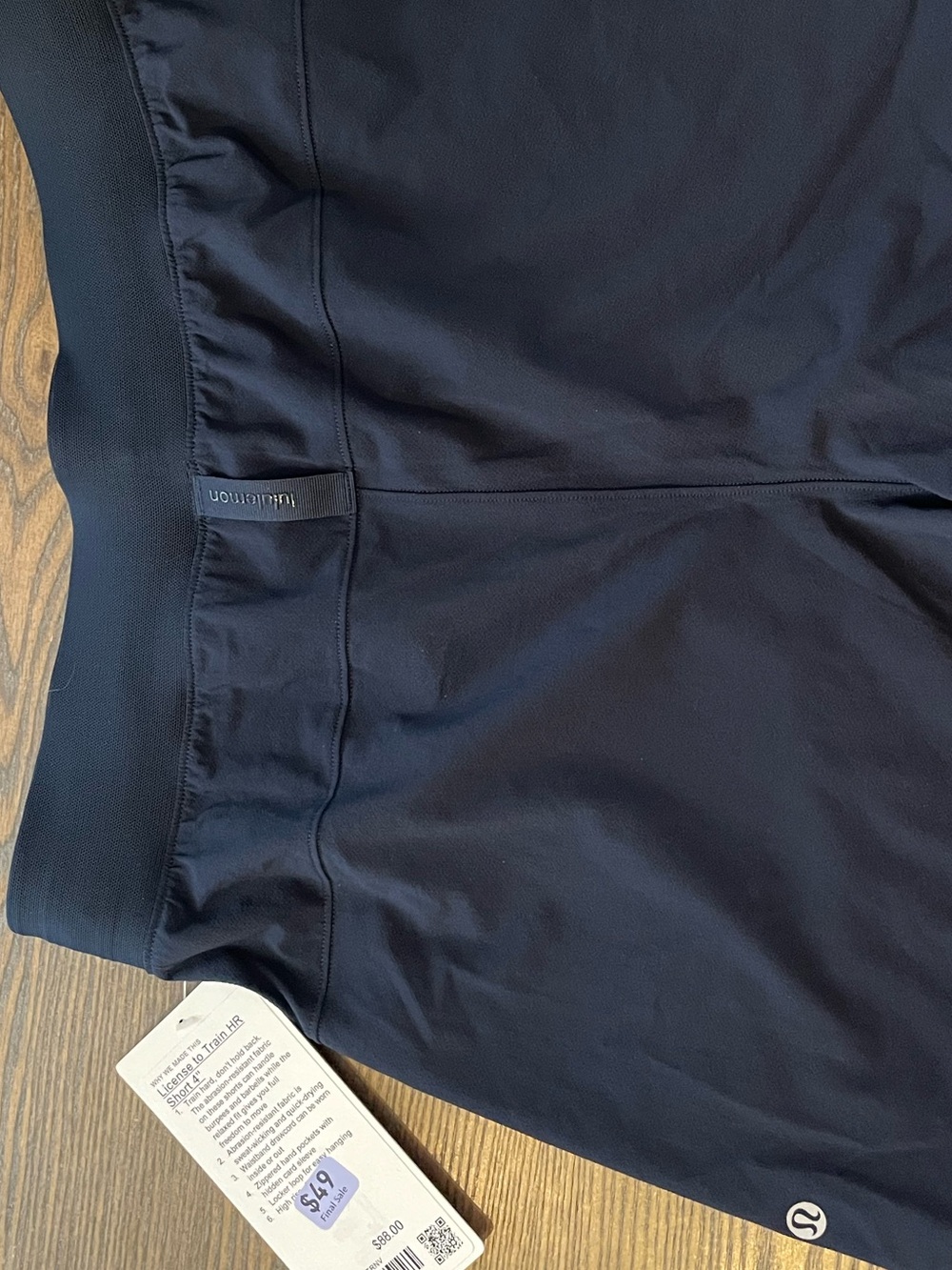 NWT lululemon athletica Navy Performance Drawstring Shorts - Picture 4 of 5